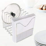 Organizador Sartenes con 6 Ranuras, Formato Compacto ideal para Ahorrar Espacio, Perfecto para Apilar Sartenes o Utensilios de Cocina, 22.8 x 24 x 29.8 cm