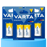 Pilas C Alcalinas de Alto Rendimiento, VARTA Energy, Larga Duración, Energía Continua, Ideal para Juguetes, Linternas Medianas, Radios Portátiles, Equipos de Audio y Otros Dispositivos de Consumo Moderado - VARTA