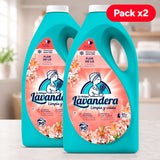 La Antigua Lavandera Detergente Líquido para Ropa, Aroma Flor de Lis, Pack de 2 Botellas de 90 Lavados Cada Una, 180 Lavados en Total