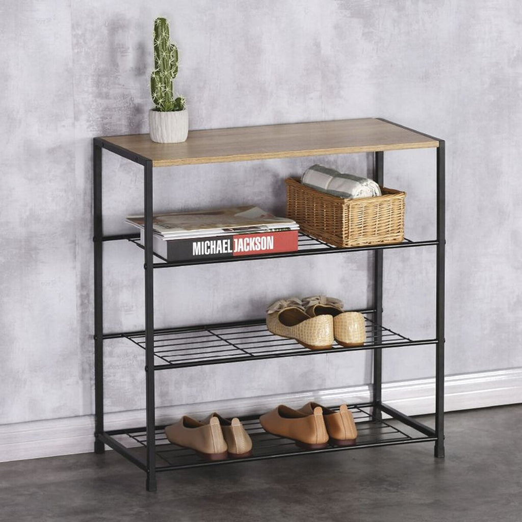 Zapatero Organizador 4 Alturas, Estantería Zapatos, Multifuncional, Organizador de Almacenamiento en el Suelo para Baño, Entrada, Pasillo y Dormitorio, Capacidad para Múltiples Zapatos, 63 x 30 x 63cm