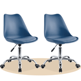 Silla Escritorio Ergonómica con Ruedas, Silla Oficina Giratoria con Altura Ajustable, Acolchada, Estilo Nórdico, Ideal para Estudio y Oficina