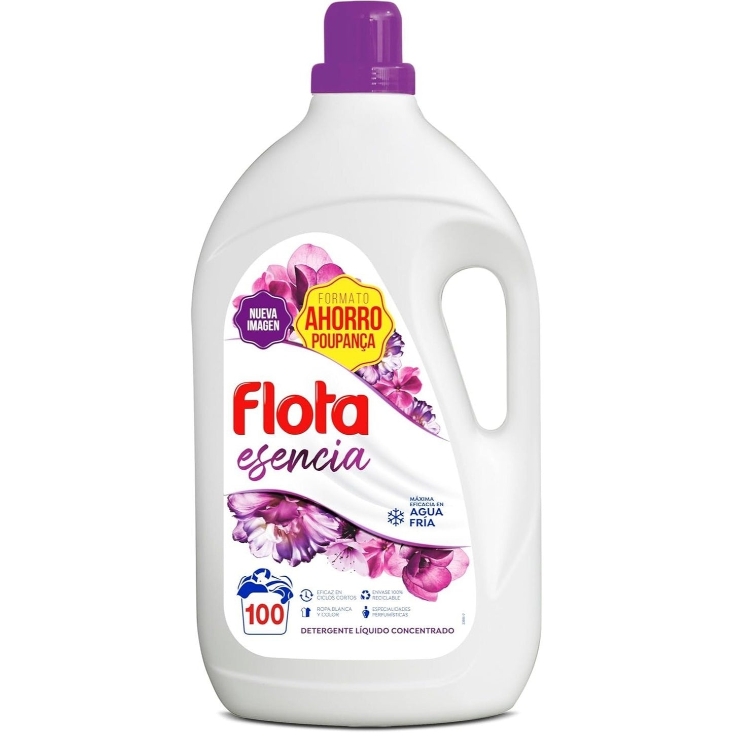 FLOTA Detergente Líquido Quitamanchas incluso en Agua Fría para Lavadora, Para Ropa Blanca y de Color, Fragancia Esencia, 2x100 Lavados, Formato Familiar