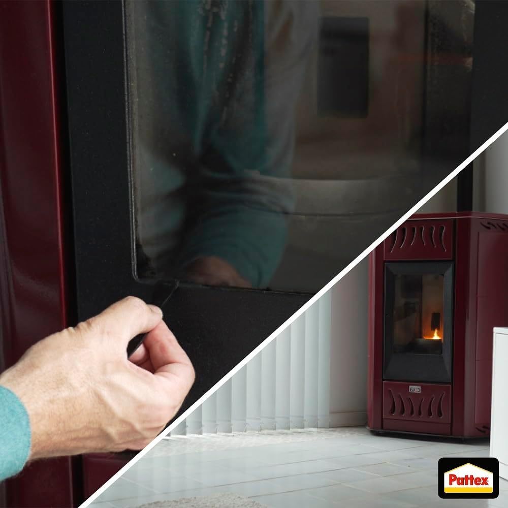 Pattex Nural 30 Sellador para Temperaturas Extremas, Sellador de Juntas Resistente a Altas Temperaturas, Pegamento Especial para Estufas y Chimeneas, 140g