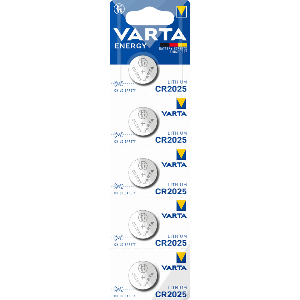 Pilas Boton CR2025 de Litio de Alto Rendimiento, Larga Duración, Ideal para Relojes, Controles Remotos, Calculadoras, Básculas, Audífonos, Juguetes y Otros Dispositivos Pequeños - VARTA