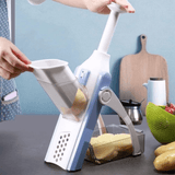 Cortador de Verduras y Patatas, 4 Funciones en 1: Corte en Rodajas, Palitos, Juliana y Cubitos, con Ajuste de Grosor, Cuchillas de Acero Inoxidable, Fácil de Usar y Limpiar, Hecho de Materiales Resistentes, Ahorra Tiempo y Espacio