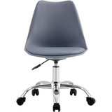 Silla Escritorio Ergonómica con Ruedas, Silla Oficina Giratoria con Altura Ajustable, Acolchada, Estilo Nórdico, Ideal para Estudio y Oficina