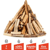 Leña para Estufas Seca de Encina Cortada en Troncos Medianos, Leña Chimenea. Astillas de Madera de Pino, Madera Seca Natural para Barbacoa, Chimenea, Caldera y Estufa