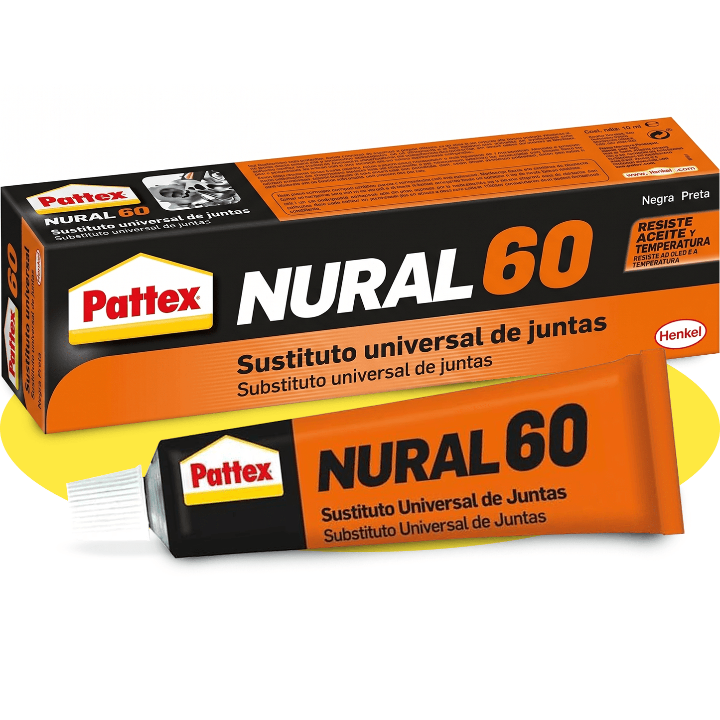 Pattex Nural 60 Sustituto Universal de Juntas, Sellador de Juntas para Automoción e Industria, Resiste Aceite y Temperatura, 40ml
