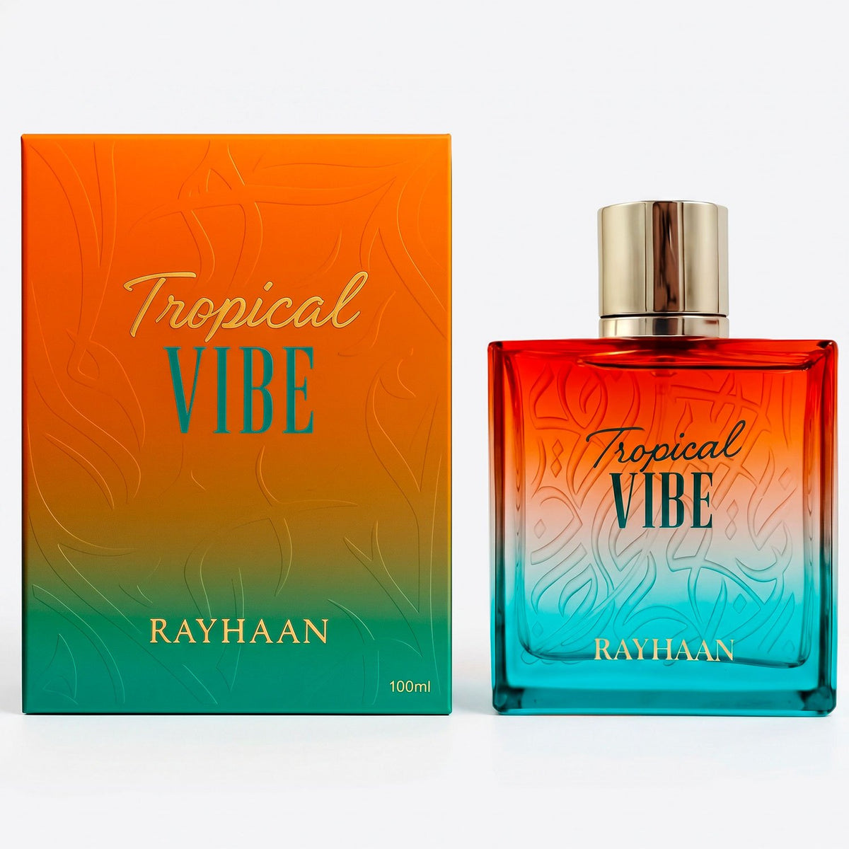 Rayhaan Tropical Vibe Eau de Parfum Unisex, Perfume Árabe de Aroma Tropical y Frutal con Notas de Mango, Piña, Coco y Ámbar, 100 ml