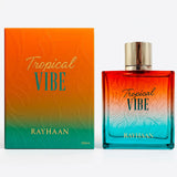 Rayhaan Tropical Vibe Eau de Parfum Unisex, Perfume Árabe de Aroma Tropical y Frutal con Notas de Mango, Piña, Coco y Ámbar, 100 ml