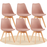 1/2/4/6 Unidad Sillas para Comedor, Sillas para Cocina con Asiento Blando, Tapizado y Patas Resistentes de Madera de Haya, Sillas Nórdicas