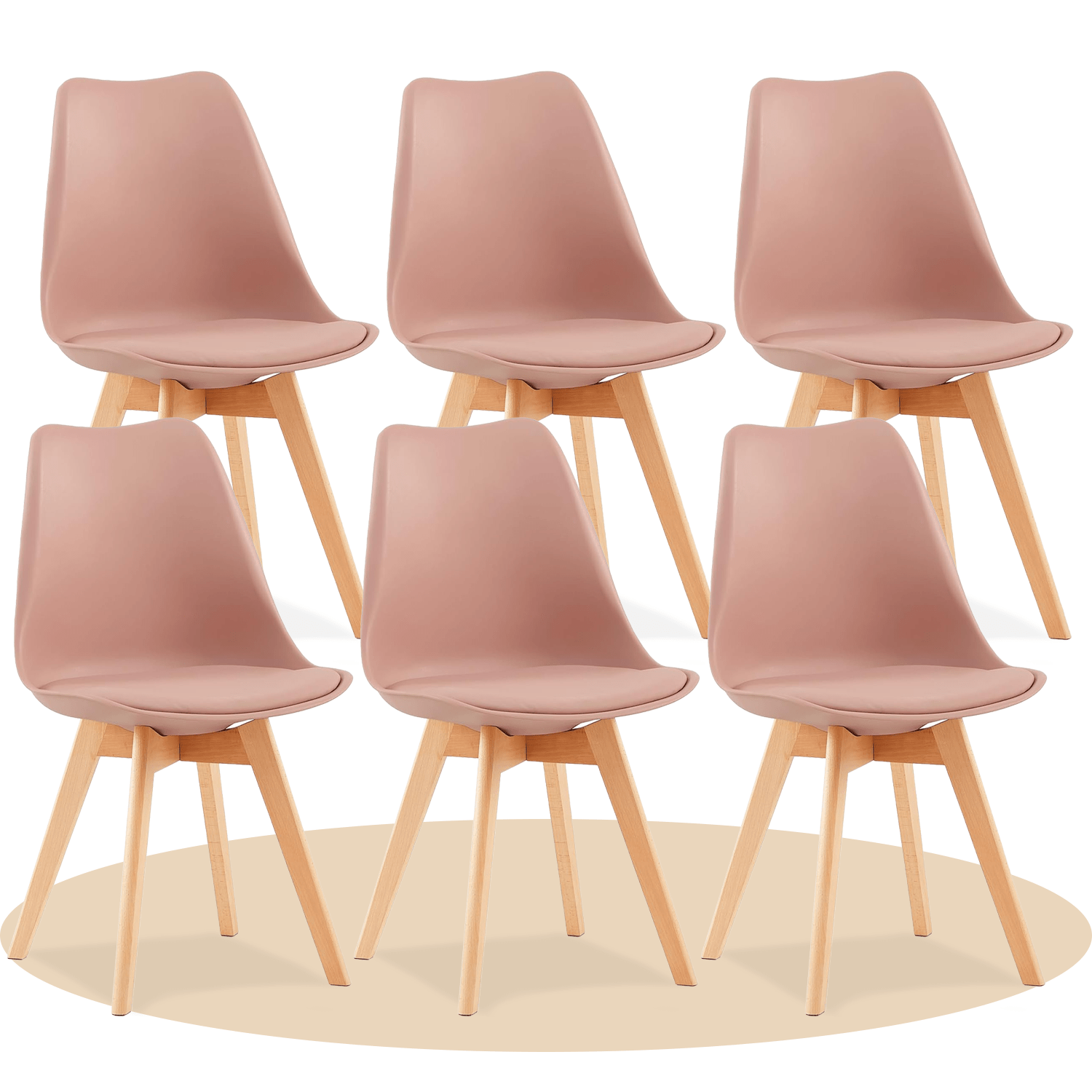 1/2/4/6 Unidad Sillas para Comedor, Sillas para Cocina con Asiento Blando, Tapizado y Patas Resistentes de Madera de Haya, Sillas Nórdicas