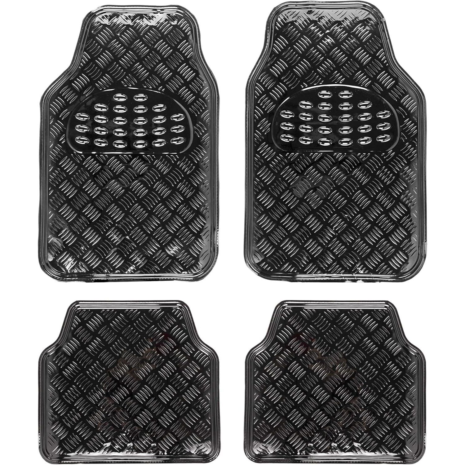 Alfombrillas Coche Antideslizantes, Set 4 Alfombrillas Universales para Coche, Hechas de PVC Duradero y Resistente, Instalación Fácil y Protección Completa para el Interior del Vehículo, Fácil de Limpiar