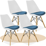 Sillas para Comedor, Sillas para Cocina con Asiento Blando, Tapizado y Patas Resistentes de Madera de Haya, Sillas Nórdicas Minimalistas, 49.5 x 44 x 79.5 cm