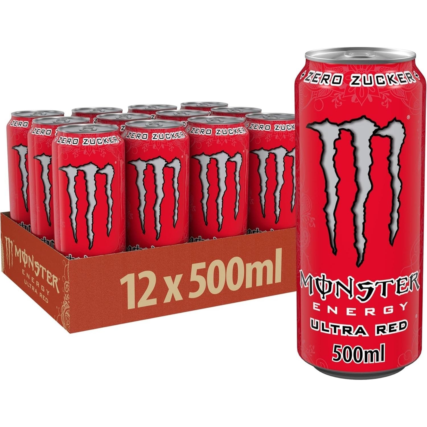 MONSTER ENERGY Bebida Energética, Refresco Energético, Pack 12/24 Latas de 500ml