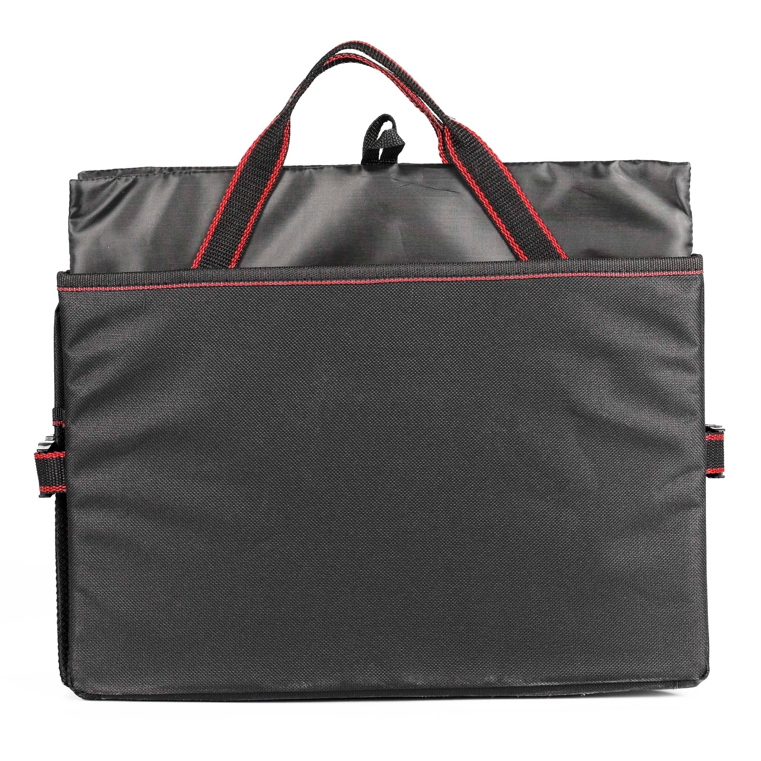 Organizador Maletero Coche con 4 Compartimentos de Rejilla y 2 Compartimentos Grandes, Plegable para Optimizar Espacio, Fijarlo de Forma Segura al Maletero, 63x39x25cm