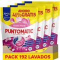 PUNTOMATIC Cápsulas Tricámara Floral, Detergente para Lavadora para Ropa Blanca y de Color, Quitamanchas, 4 Unidades, 192 Lavados en Total