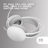 Mars Gaming MH-Glow, Auriculares 360° Full Chroma RGB Flow, Micrófono Cancelación Ruido, Ultraligero, Mempory-Foam, Windows/PS4/PS5/XBOX Series X|S/One/Mac/Switch/Switch 2/Smartphone/Tablet, Blanco