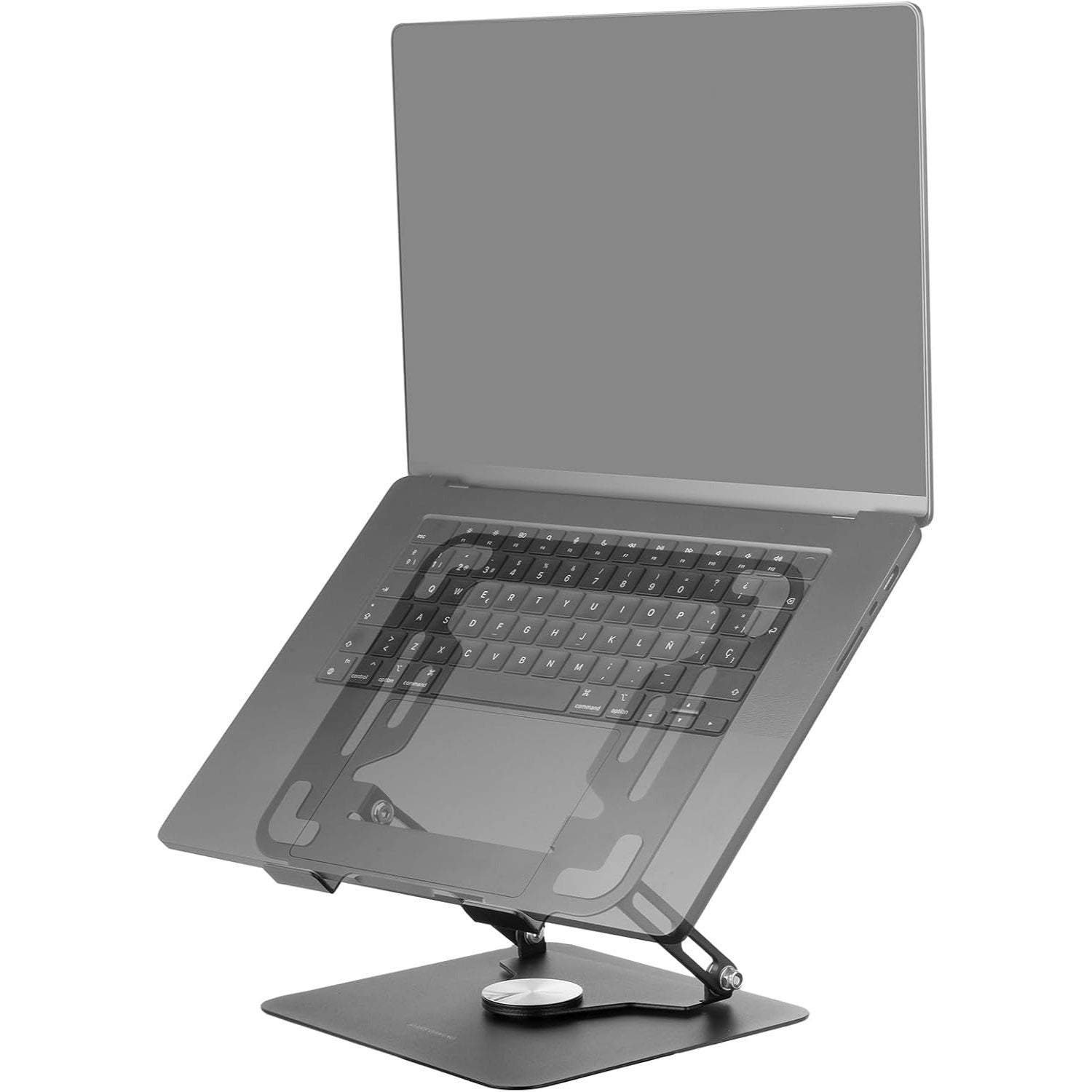 Mars Gaming MA-RSN, Soporte para Portátiles y Tablets hasta 17", Ajuste en Altura + Inclinación + Rotación 360º, Stand Estructura Acero, Almohadillas Antideslizantes, Diseño Plegable Portátil, Negro