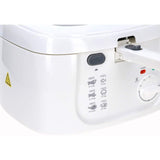 Freidora de Aceite, Freidora Eléctrica con 2,5 Litros de Capacidad, Ventana Superior, Termostato Regulable, Cesta con Mango Abatible, Desmontable para facitilar la Limpieza, Selector de Temperatura: 0ºC-190ºC, Tamaño Compacto, 1,800 W