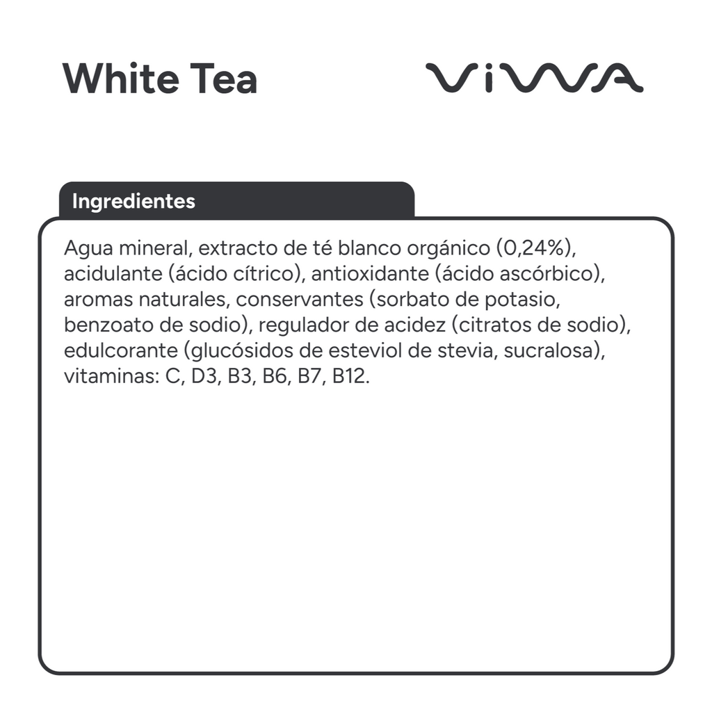 VIWA VitaminWater & Tea, Bebidas Refrescantes con Vitaminas y Minerales, Bajo en Calorías y Endulzado con Azúcar Natural de Frutas