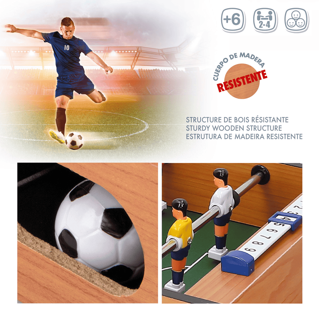 Futbolines para Niños, Futbolin para Niños, Futbolin Mesa Niños, Futbolin para Niños y Niñas, De 2 a 4 Jugadores, Hecho de Madera Resistente, 50 x 31 x 9.5 cm