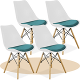 Sillas para Comedor, Sillas para Cocina con Asiento Blando, Tapizado y Patas Resistentes de Madera de Haya, Sillas Nórdicas Minimalistas, 49.5 x 44 x 79.5 cm