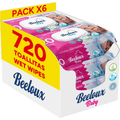 Beeloux Toallitas Bebé, Toallitas Húmedas Cuidado e Hidratación Profunda, Fibras Ultrasuaves ideales para Piel Sensible y de Bebé, Perfume Fresco y Cítrico, 6 Packs de 120 Toallitas, 720 Toallitas