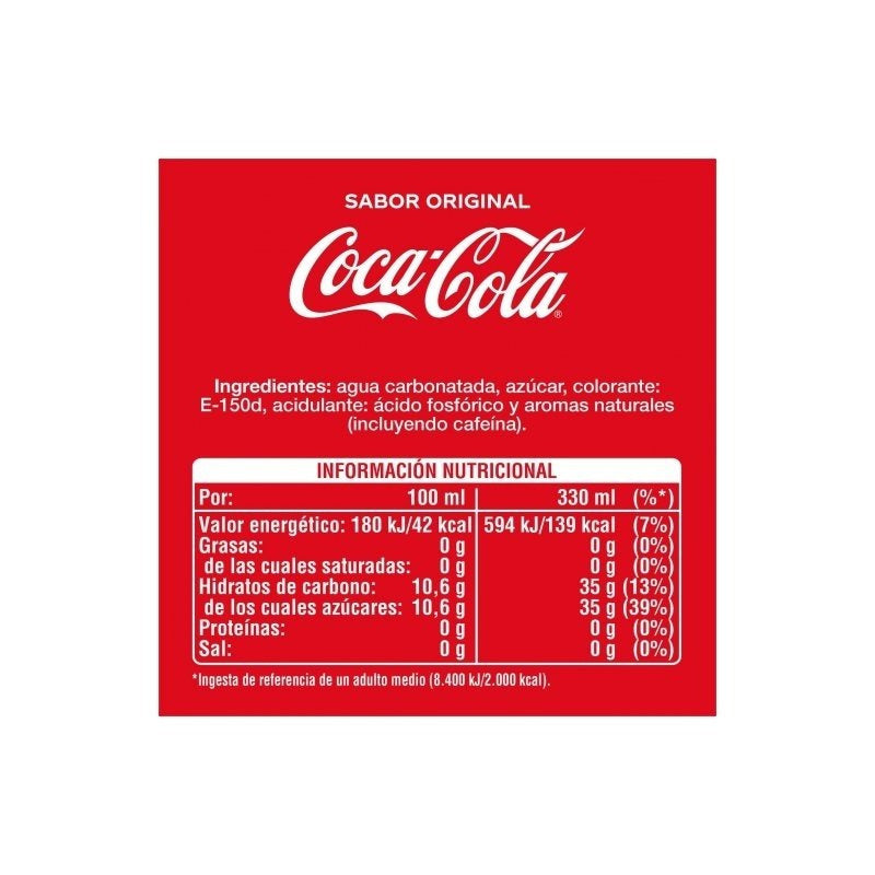 Coca-Cola Sabor Original / Zero / Sabor Cherry / Sabor Vainilla, Refresco de Cola, Pack Ahorro de 24 Latas de 330ml