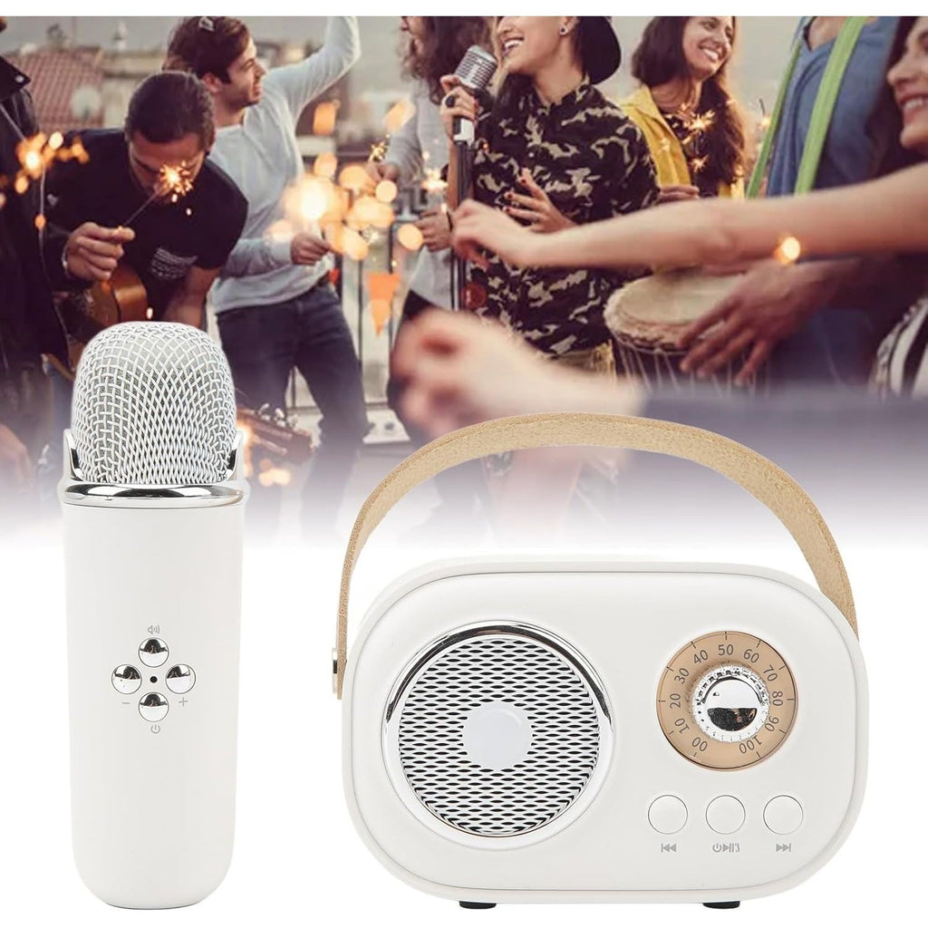 Mini Karaoke Portatil, Altavoz con Micrófono Inalámbrico para Cantar, Efectos de Voz, Ideal para Fiestas