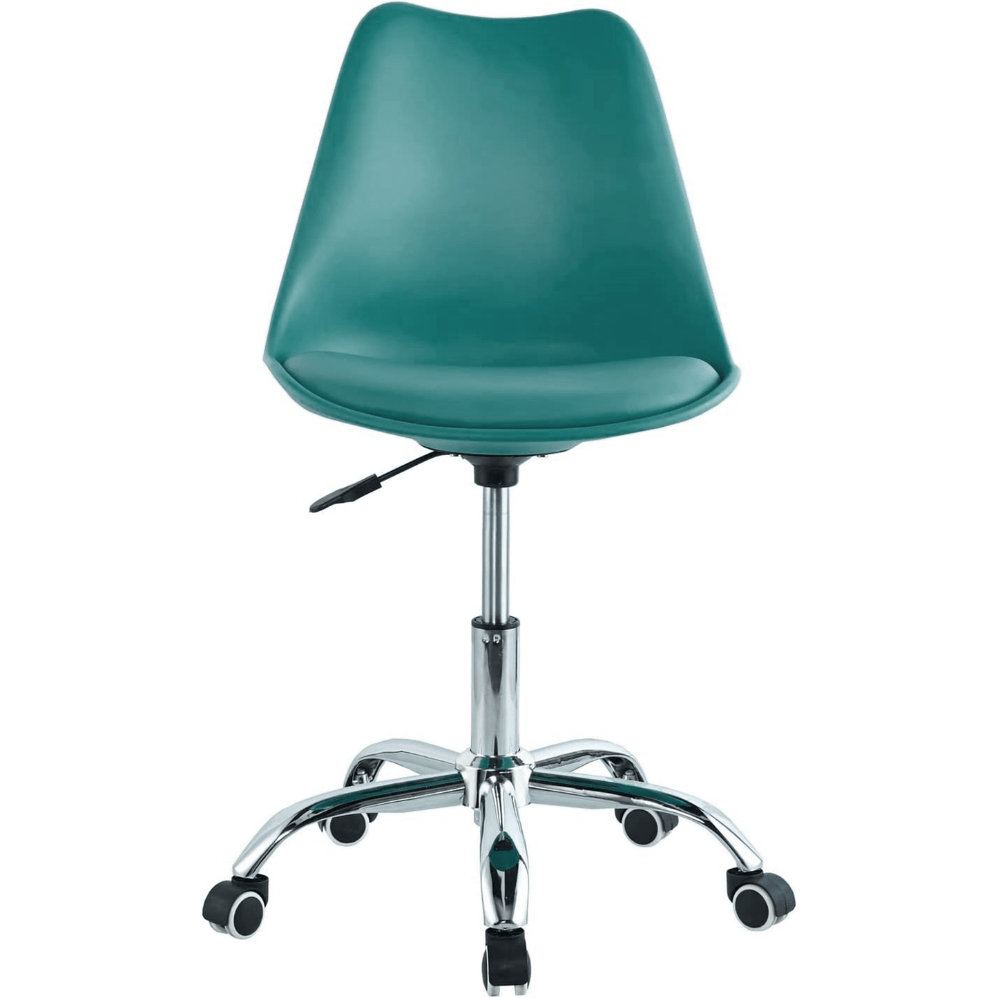 Silla Escritorio Ergonómica con Ruedas, Silla Oficina Giratoria con Altura Ajustable, Acolchada, Estilo Nórdico, Ideal para Estudio y Oficina
