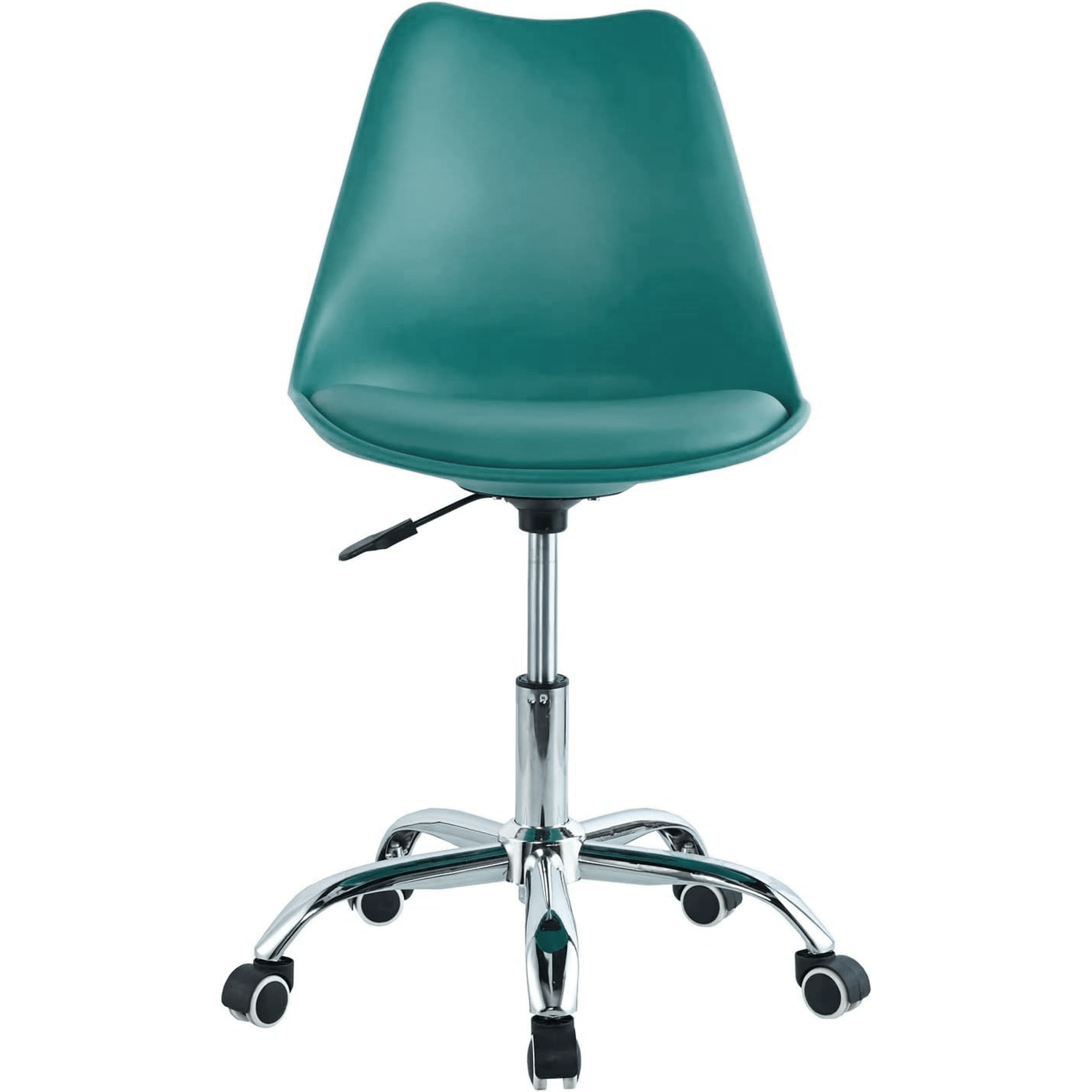 Silla Escritorio Ergonómica con Ruedas, Silla Oficina Giratoria con Altura Ajustable, Acolchada, Estilo Nórdico, Ideal para Estudio y Oficina