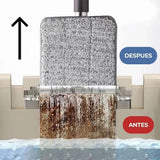 Fregona y Cubo de Limpieza Escurridor con Compartimentos, Cabezal Plano y Flexible Rotación 360. Cubo Escurrefacil. Ideal para Limpiar Suelos, Paredes, Techos, Ventanas, Incluye Recambios Extra