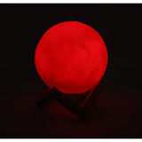Lámpara Luna de 16 Colores, Mando a Distancia, Incluye Base de Madera y Cable USB de Carga, Tamaño de la Esfera: 15 cm, 16 Modos de Color, Batería de litio: 300 mAh
