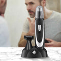 Recortadora de Nariz para Hombre, Recortadora 2 en 1, Recortadora Barba Hombre, Recortadora Pelo para Nariz y Orejas, Incluye Soporte, Carga USB, Cepillo de Limpieza y Tapa Protectora