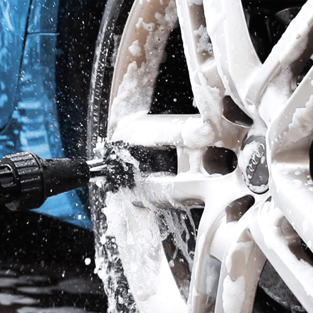 Cepillo Giratorio Limpieza, Rotación Mediante Presión de Agua, Conecta la Manguera de Jardín al Cepillo para Empezar la Rotación, Conexión Simple, Ligero y Fácil de Usar, Puede Emplearse con Productos de Limpieza, Rotación Constante, Duradero y Resistente