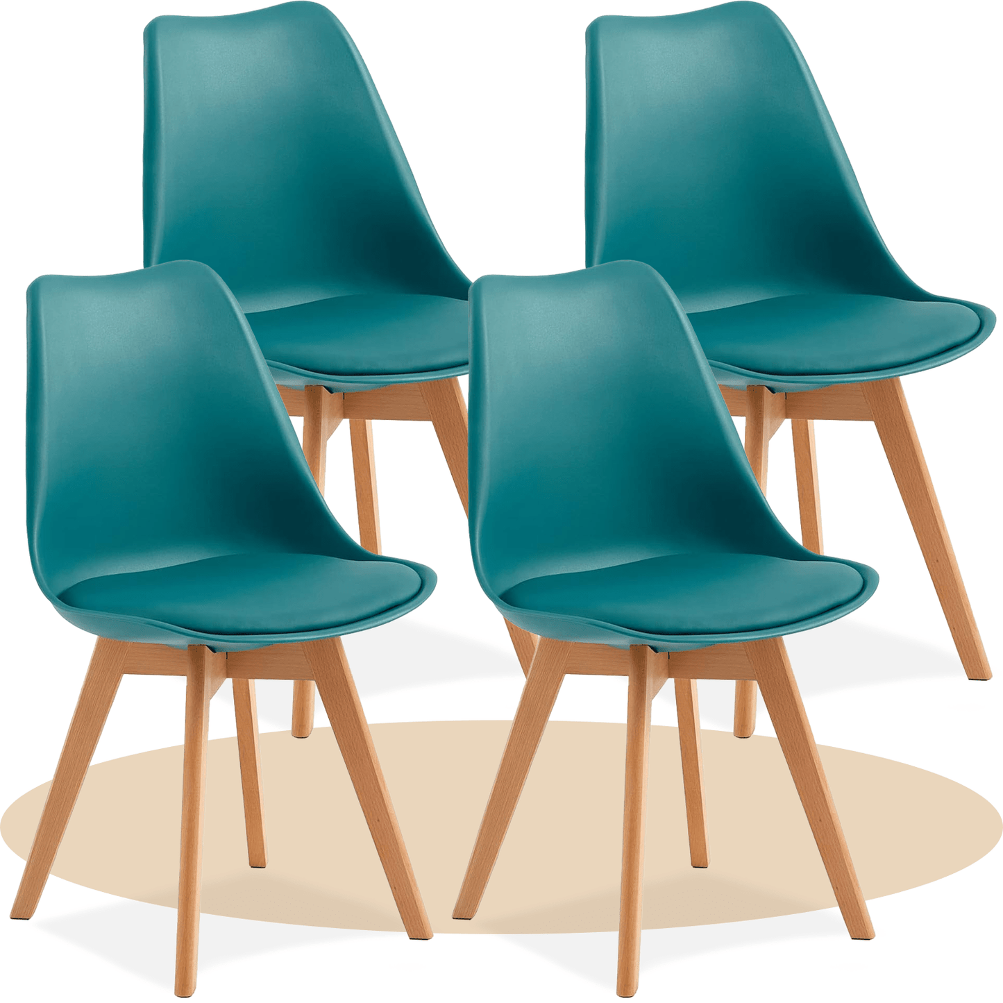 1/2/4/6 Unidad Sillas para Comedor, Sillas para Cocina con Asiento Blando, Tapizado y Patas Resistentes de Madera de Haya, Sillas Nórdicas