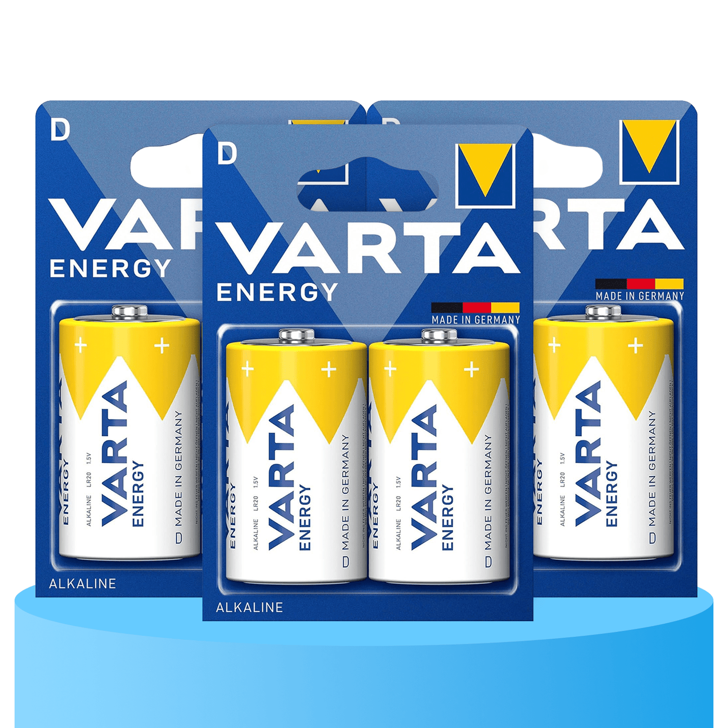 Pilas D Alcalinas de Alto Rendimiento, VARTA Energy, Larga Duración, Energía Potente y Continua, Ideal para Linternas de Alto Consumo, Radios Portátiles, Juguetes Grandes, Equipos de Sonido y Dispositivos Industriales - VARTA
