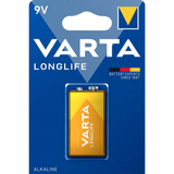 Pilas 9V Alcalinas, Pilas 9v Cuadradas de Alto Rendimiento, VARTA Longlife, Ultra Larga Duración, Energía Continua, Ideal para Detectores de Humo, Micrófonos Inalámbricos, Pedales de Guitarra, Multímetros, Electrodomésticos