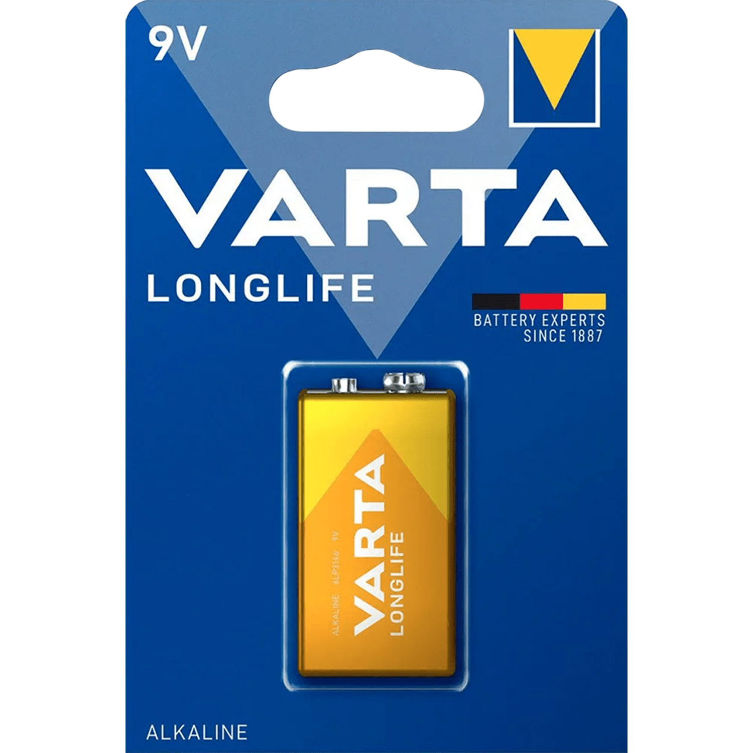 Pilas 9V Alcalinas, Pilas 9v Cuadradas de Alto Rendimiento, VARTA Longlife, Ultra Larga Duración, Energía Continua, Ideal para Detectores de Humo, Micrófonos Inalámbricos, Pedales de Guitarra, Multímetros, Electrodomésticos