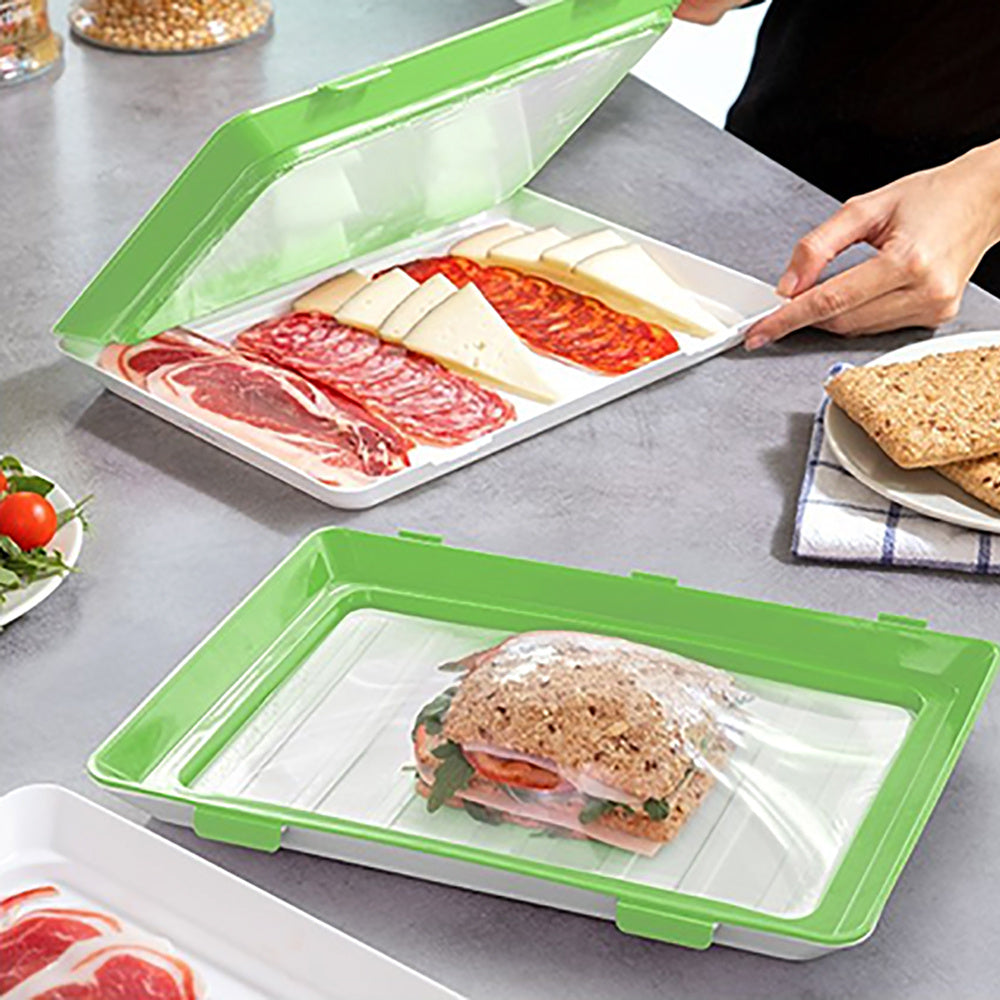 3 Bandejas de Almacenamiento Apilable para Refrigerador, Caja de Almacenamiento de Alimentos Sellada al Vacío, Mantiene los Productos Frescos, Diseño apilable, 30 x 20 x 2,4 cm