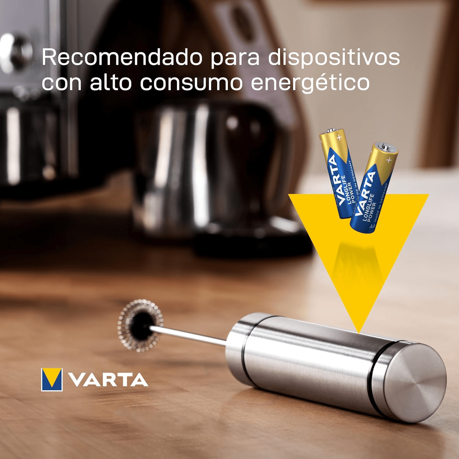 Pilas AA Alcalinas de Alto Rendimiento, VARTA Longlife Power, Ultra Larga Duración, Energía Continua, Ideal para Controles Remotos, Juguetes Electrónicos, Linternas, Lámparas, Relojes, Cámaras y Otros Dispositivos de Uso Diario - VARTA
