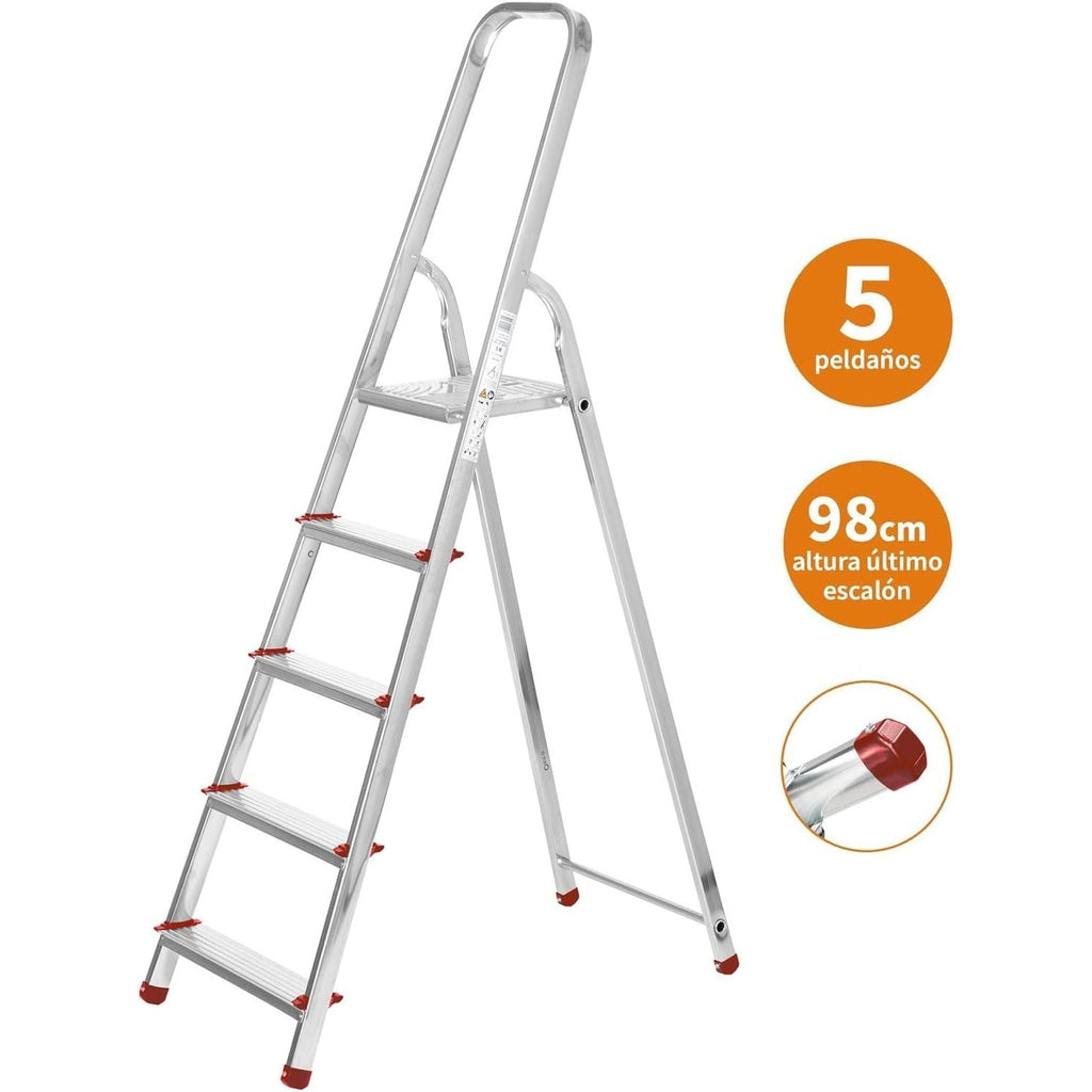 Escaleras Plegables Aluminio de Tijera Super Resistente hasta 150Kg, Acero y Aluminio Antideslizantes