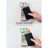 Tarjetero Aleación de Aluminio Unisex Super Delgado con Capacidad para 6 Tarjetas, Protección Contra Cobros No Autorizados, Bloqueo de RFID y NFC, Bloqueo de Seguridad Anti pérdida, Botón de Acceso Rápido