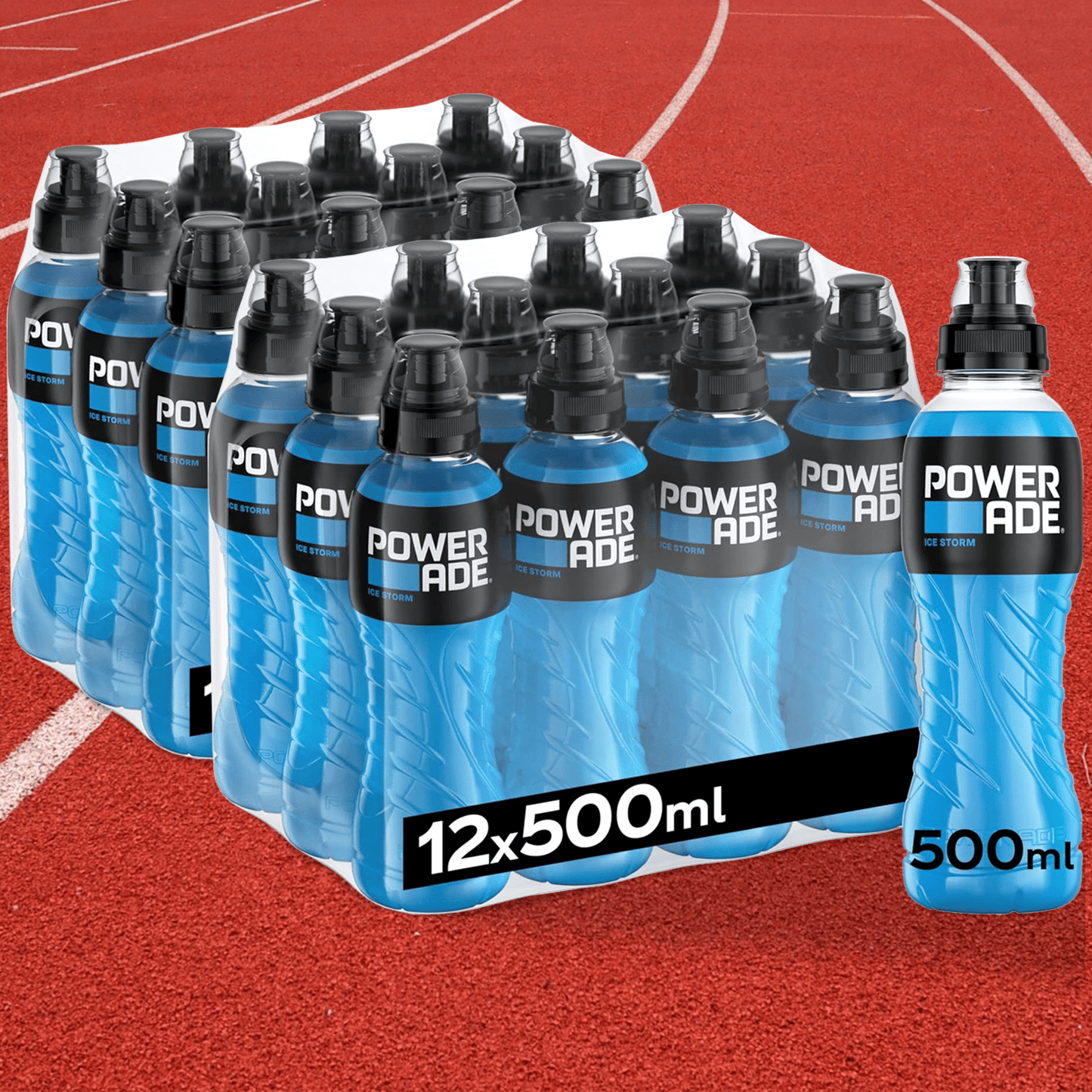 Powerade Bebida Isotonica, Bebida Deportiva Refrescante y Sin Gluten, Con Vitaminas B6 y Electrolitos a Base de Hidratos de Carbono, Ideal para Entrenamientos y Deporte, Pack 12/24, 500ml