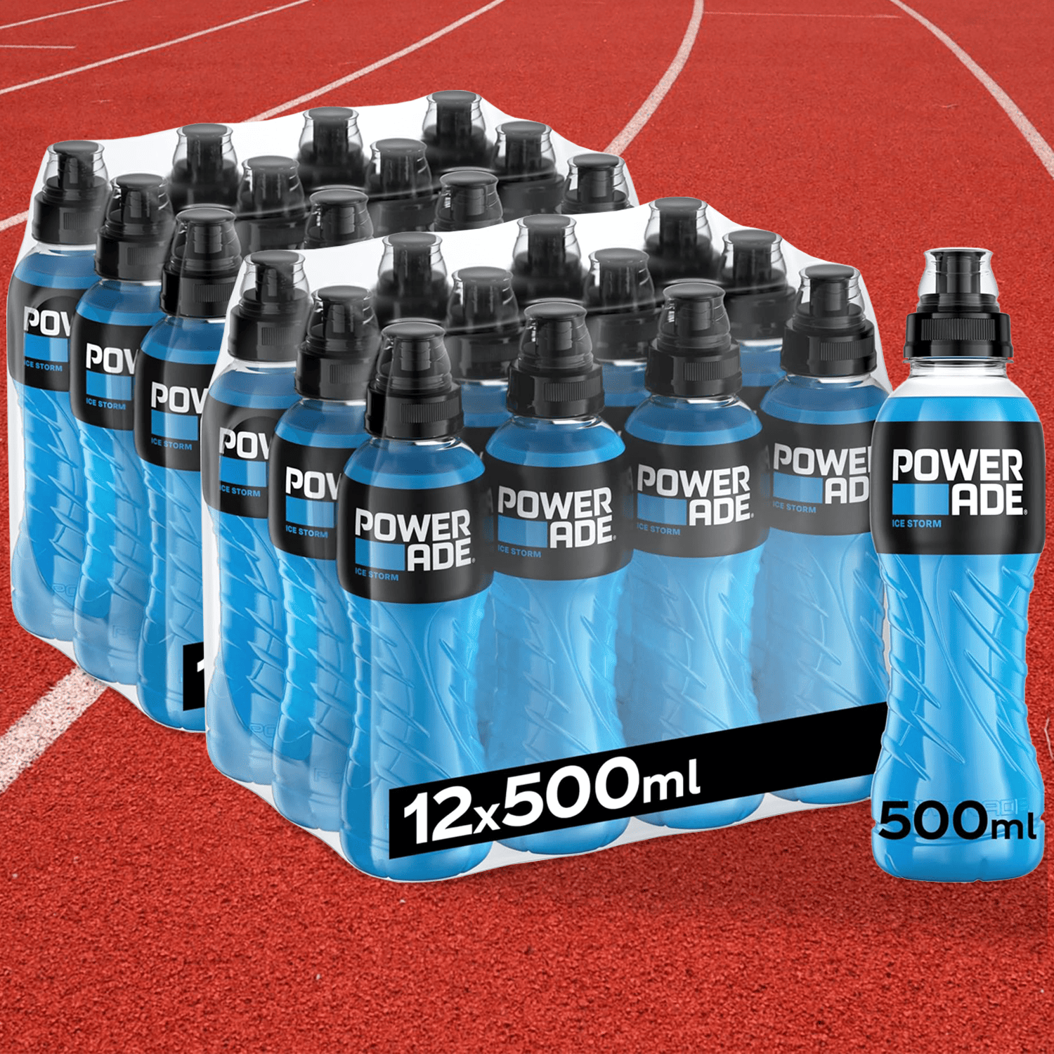 Powerade Bebida Isotonica, Bebida Deportiva Refrescante y Sin Gluten, Con Vitaminas B6 y Electrolitos a Base de Hidratos de Carbono, Ideal para Entrenamientos y Deporte, Pack 12/24, 500ml