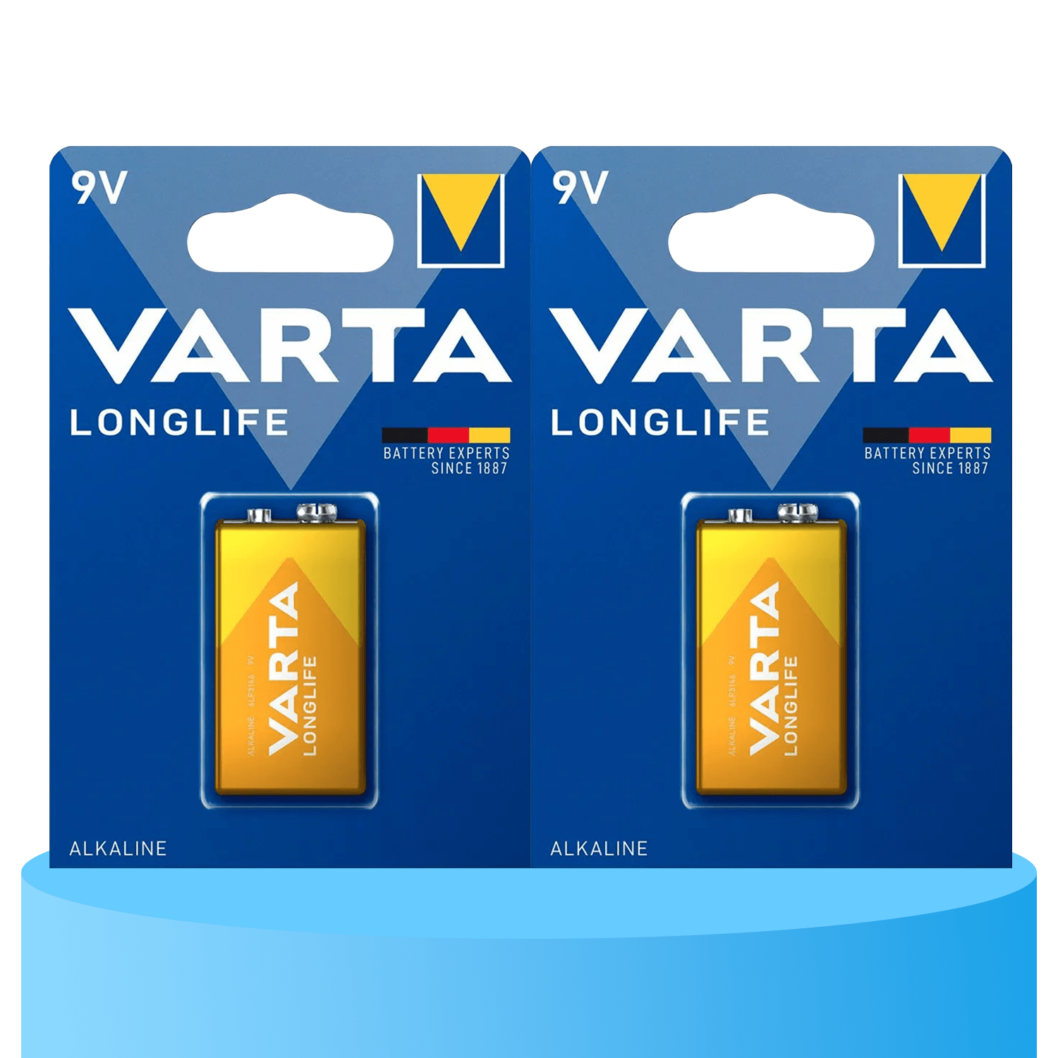 Pilas 9V Alcalinas, Pilas 9v Cuadradas de Alto Rendimiento, VARTA Longlife, Ultra Larga Duración, Energía Continua, Ideal para Detectores de Humo, Micrófonos Inalámbricos, Pedales de Guitarra, Multímetros, Electrodomésticos