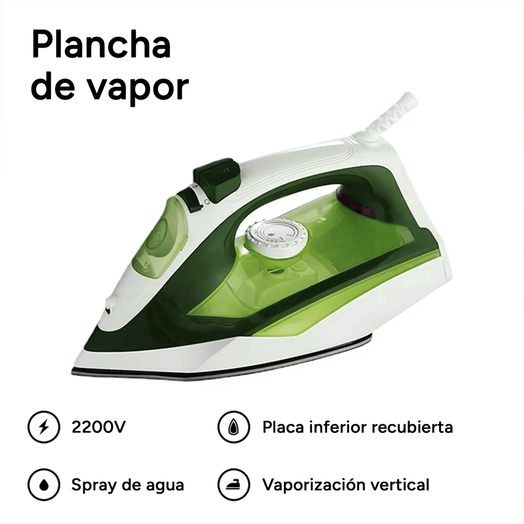 Plancha Vapor 2400W con Control de Vapor Variable, Función Autolimpiante, Suela Antiadherente y Cable de 1,9 m, Calentamiento Rápido, Ideal para Planchado Eficiente y Preciso