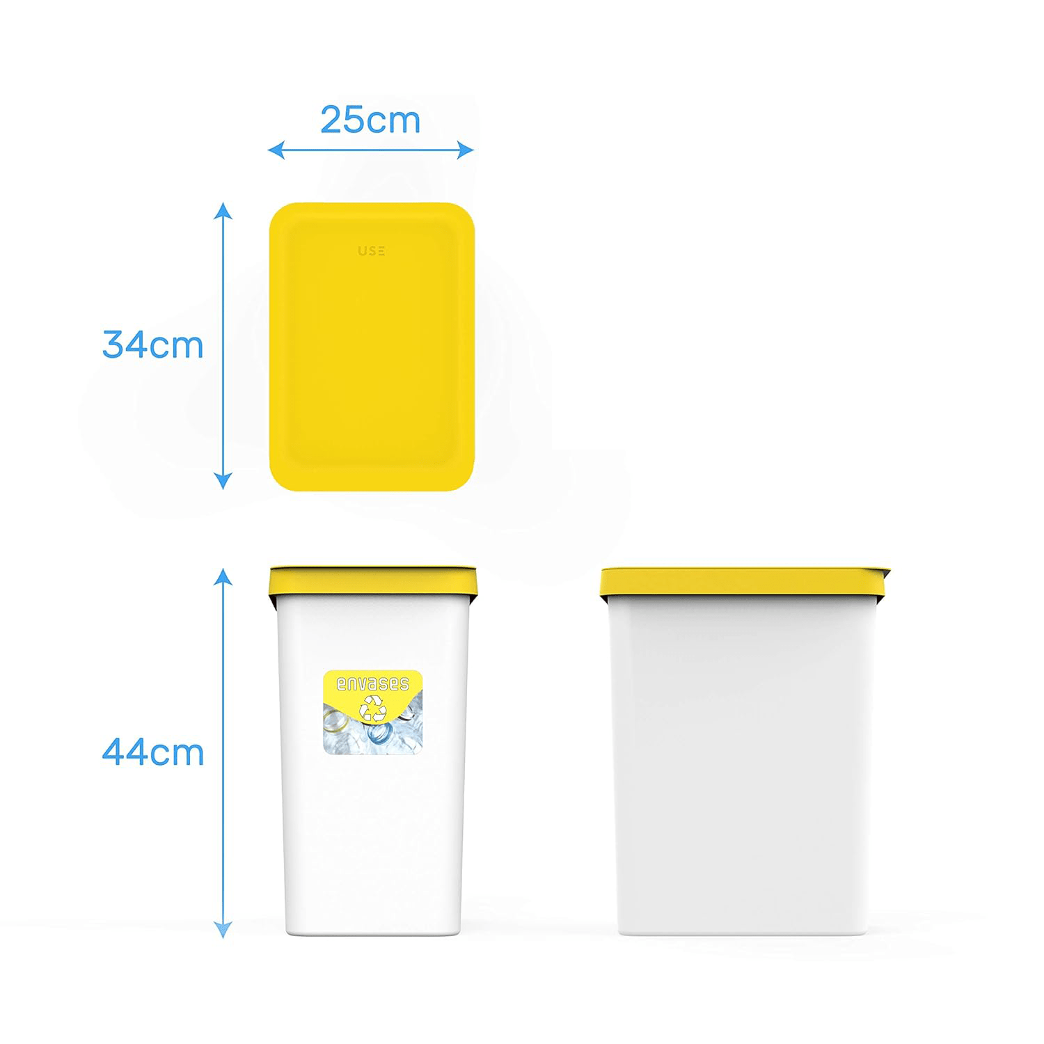 Cubo Basura Cocina de Plástico Resistente, 30L, Cubos de Basura Reciclaje