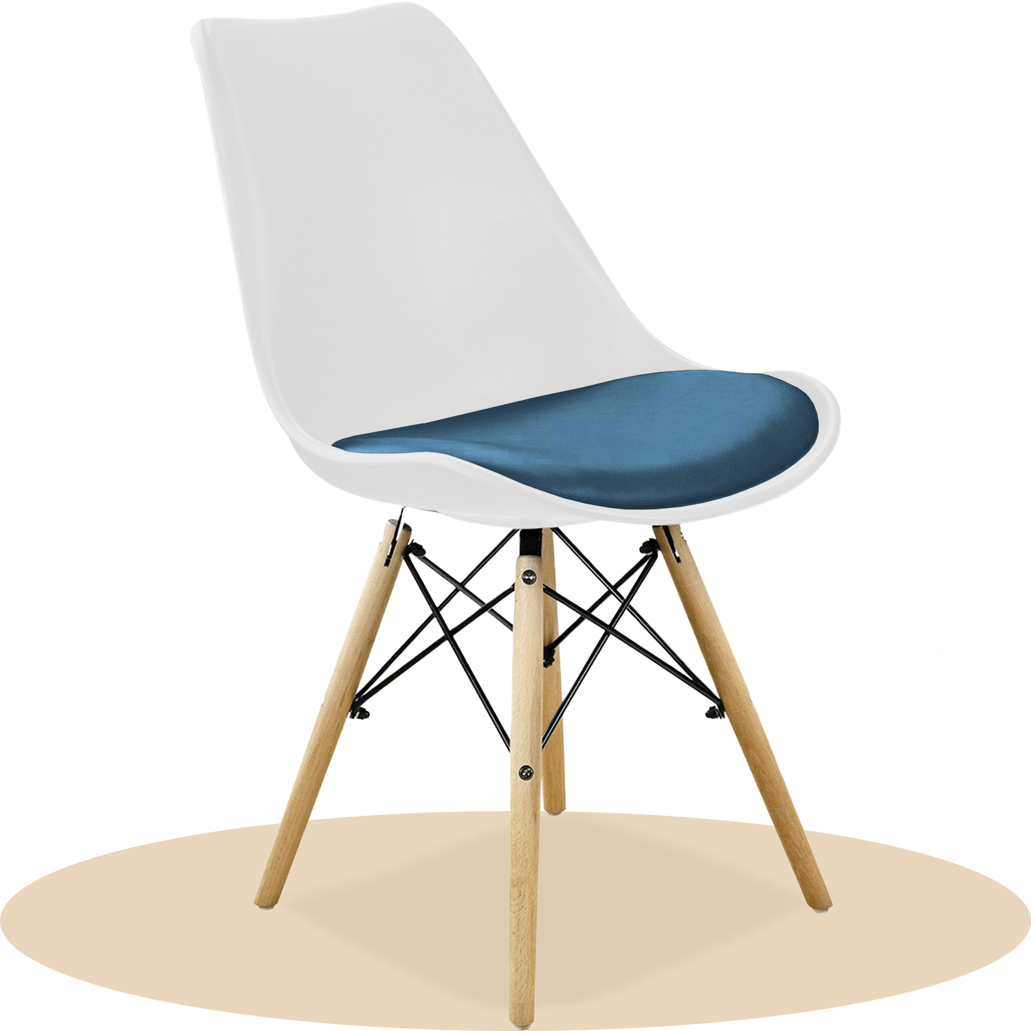 Sillas para Comedor, Sillas para Cocina con Asiento Blando, Tapizado y Patas Resistentes de Madera de Haya, Sillas Nórdicas Minimalistas, 49.5 x 44 x 79.5 cm